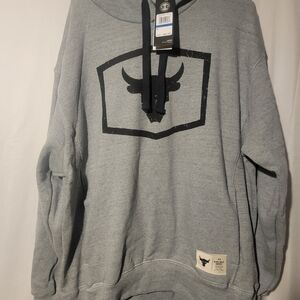 Under Armour Mens Project Rock Warm-Up Hoodie Gray XL 1346067-011